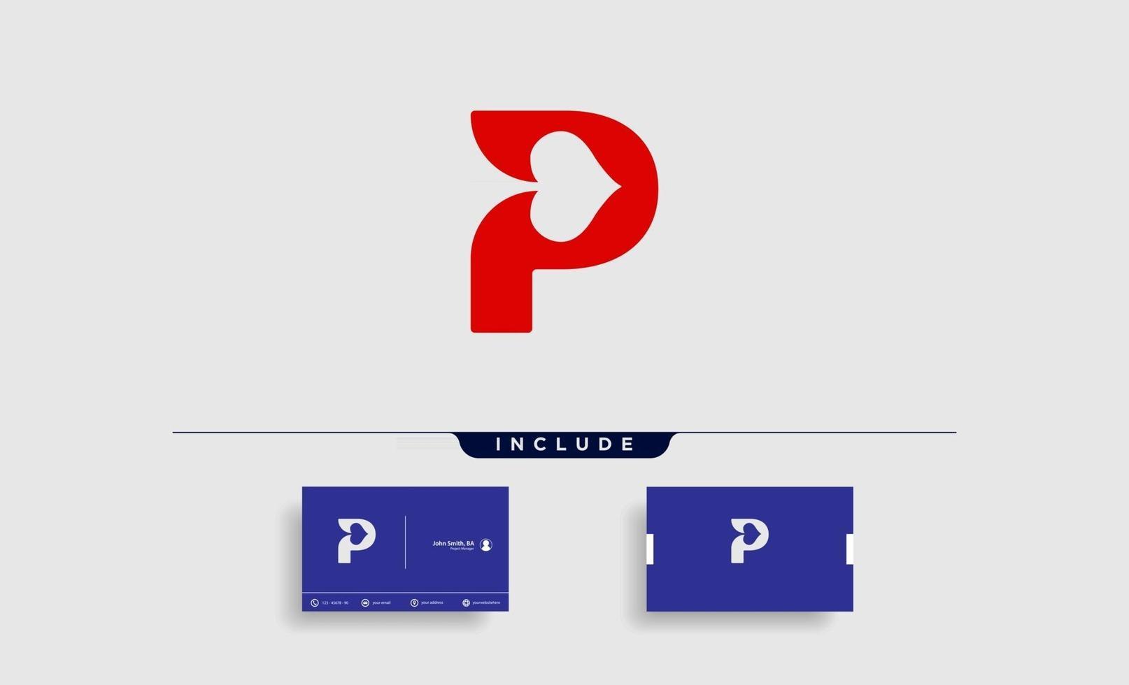 Letra p poker logo diseño plantilla vector ilustración icono elemento vector