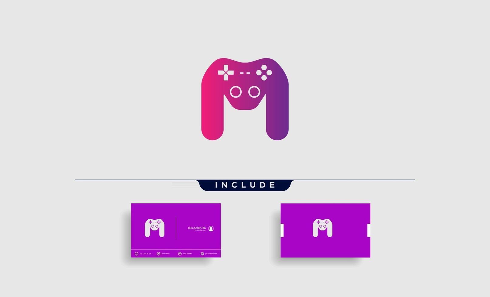 letter m game logo design template vector illustration gamepad icon element  vector