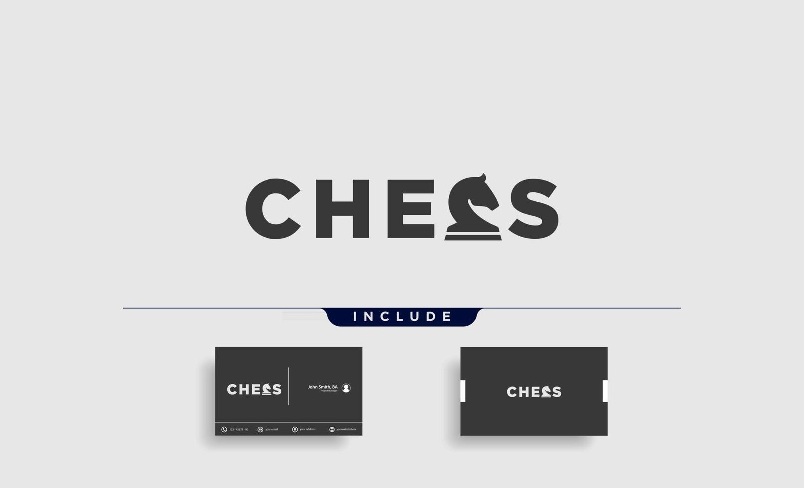 chess logo type vector design illustration typography logo for chess  vector