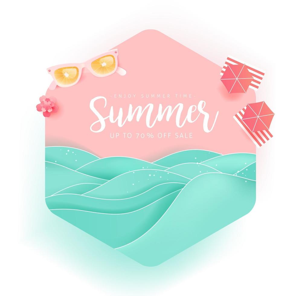 summer sale poster banner background template vector