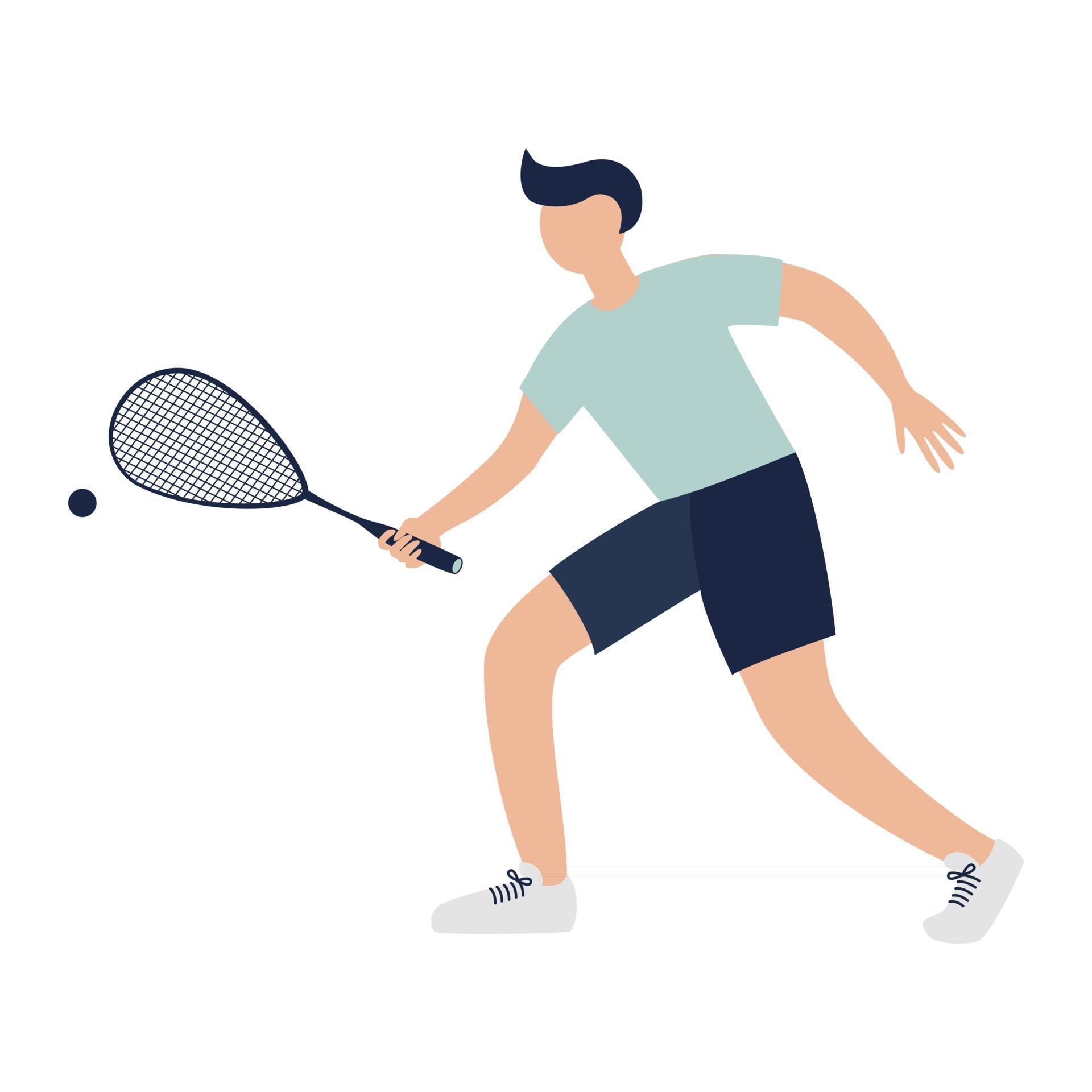 Squash Player with Racket Isolated Vector Illustration 2517043 Vector