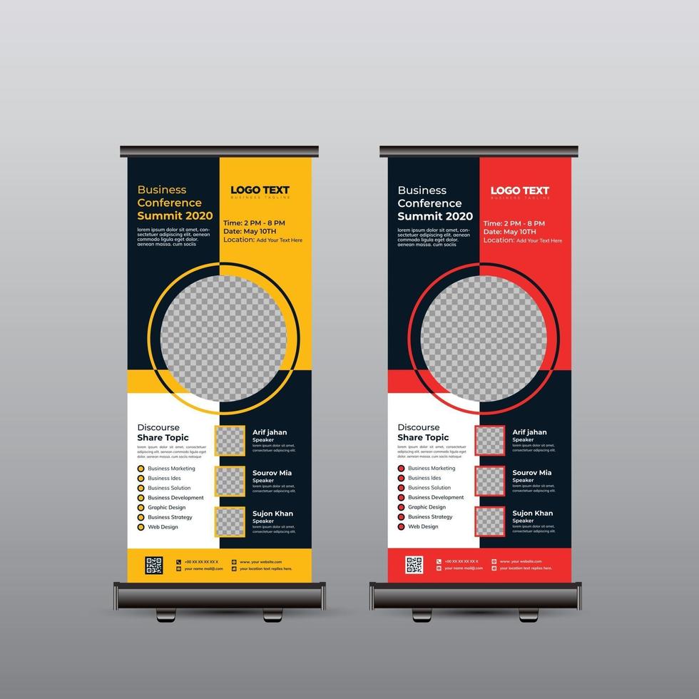 Modern business conference roll up template vector