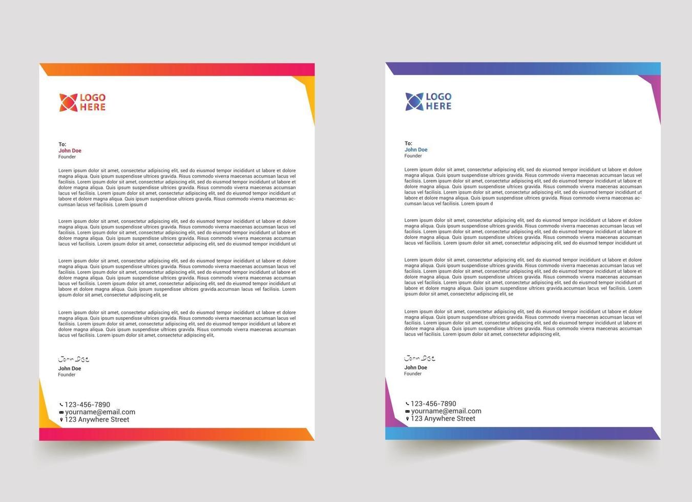 abstract Business style letterhead template vector
