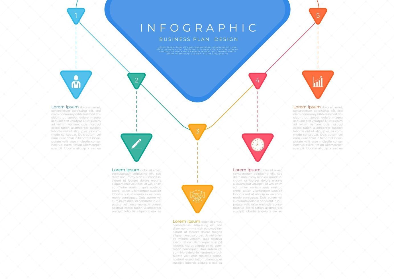 Infografía moderna forma de triángulo colgar el diseño superior para uso comercial vector