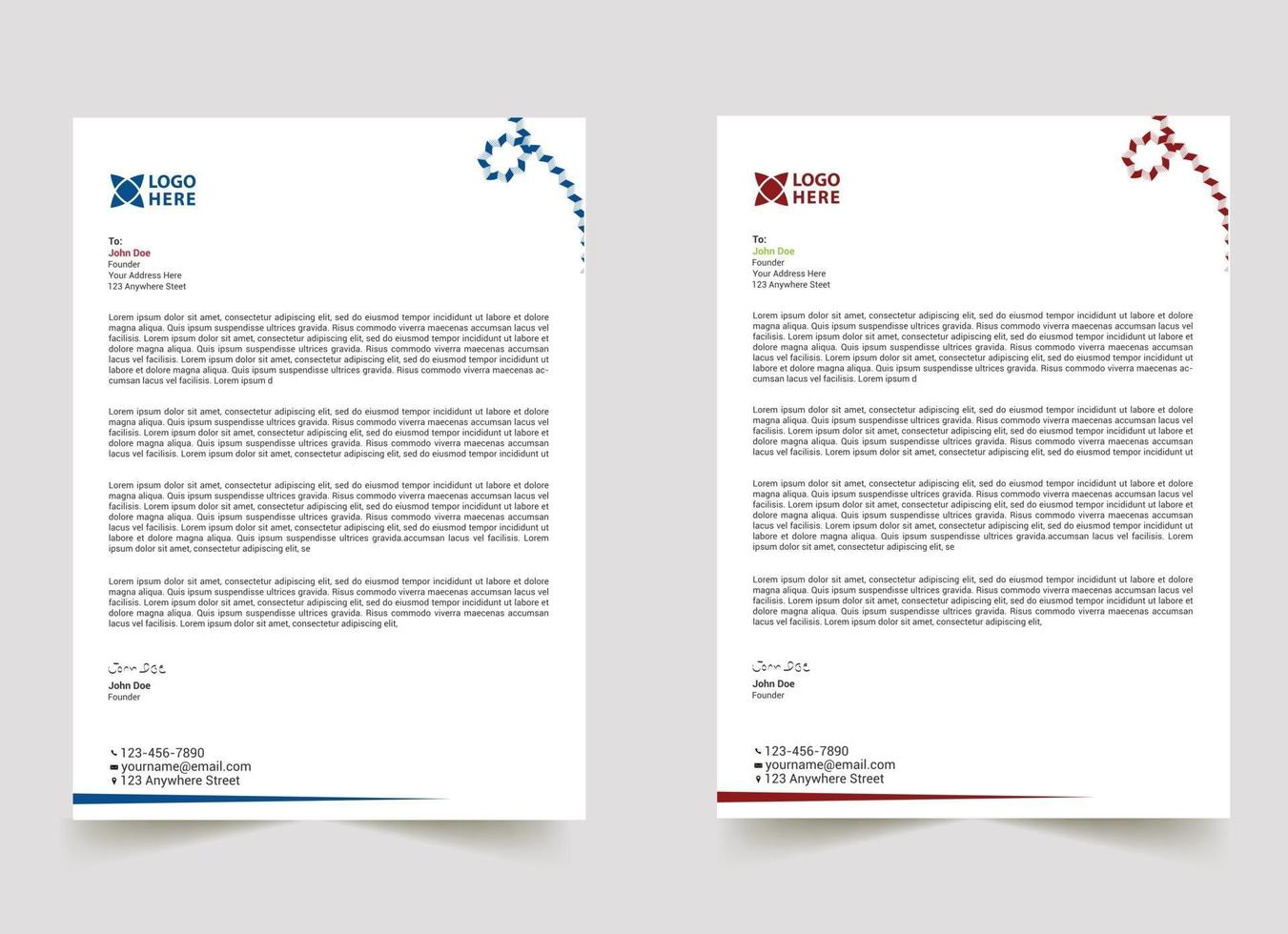 3d Business style abstract letterhead Design template vector
