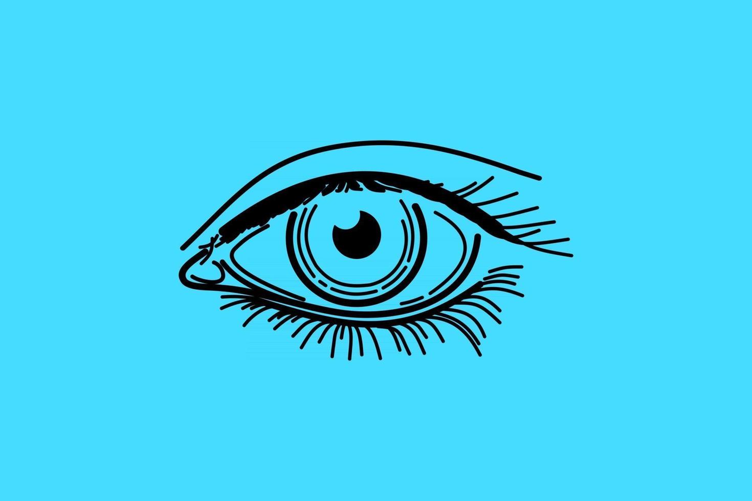 eye tattoo eyelash vector