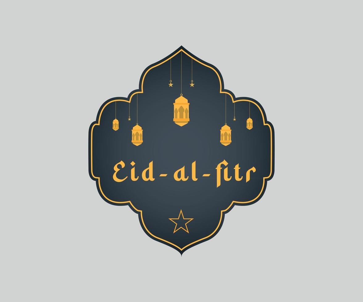 Eid ul Fitr free vector illustration with latern