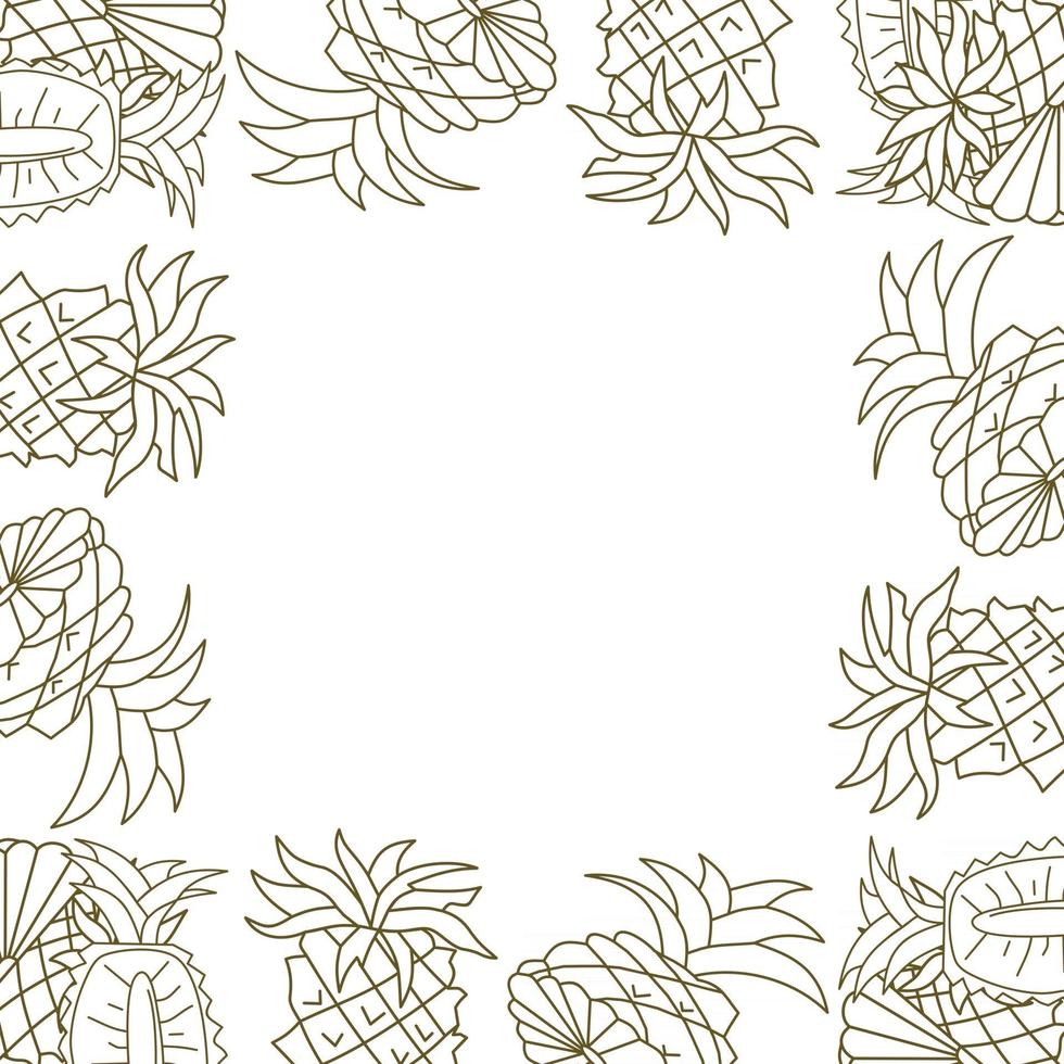 Pineapple Frame Empty Template Vector