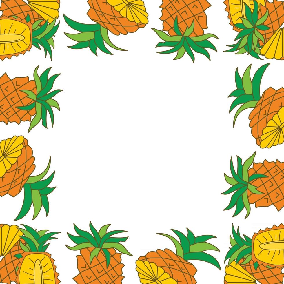 Pineapple Frame Empty Template Vector