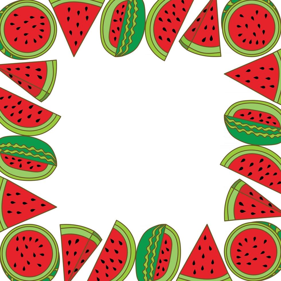 Watermelon Fruit Frame Empty Template Vector