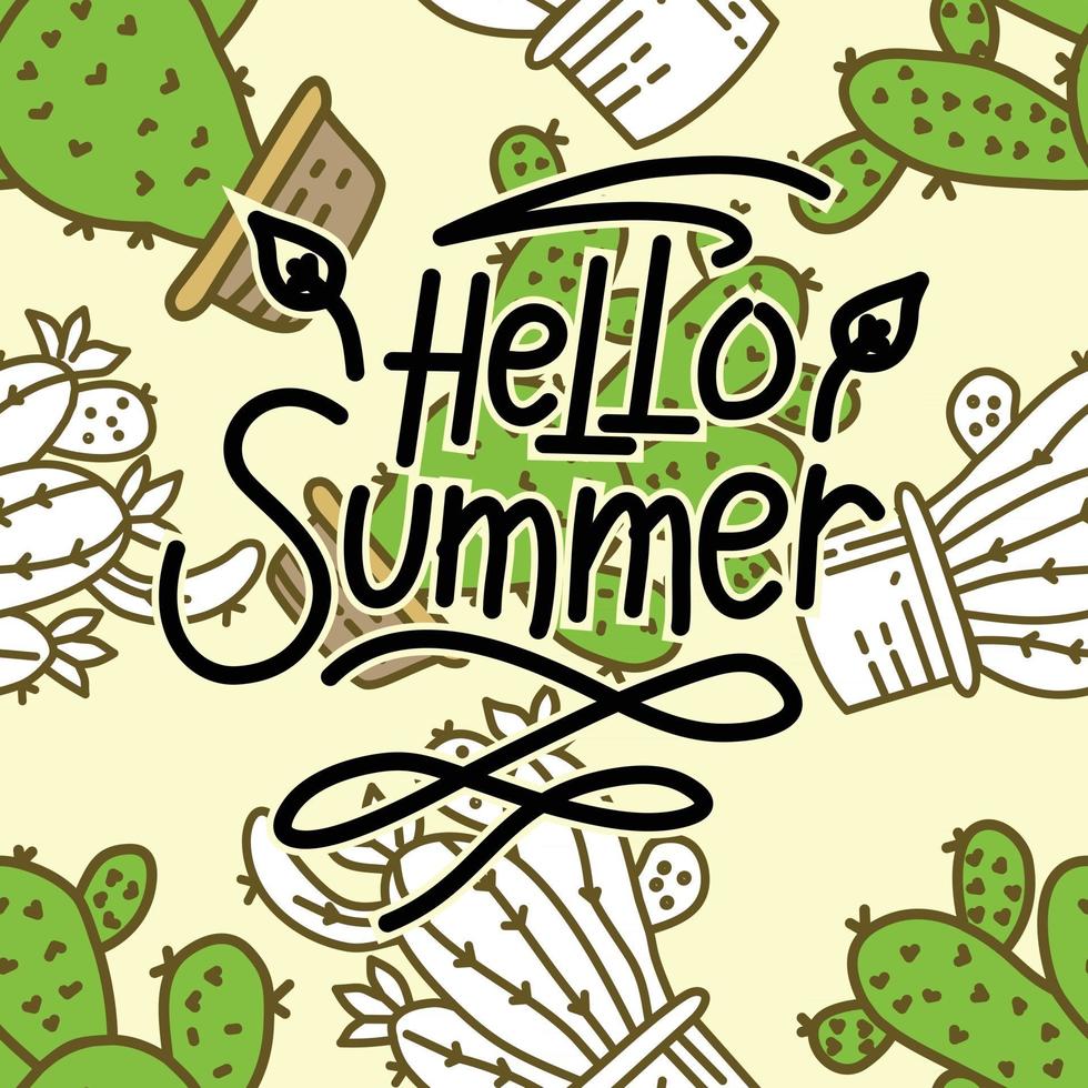 Summer Frame Text Template Vector Background