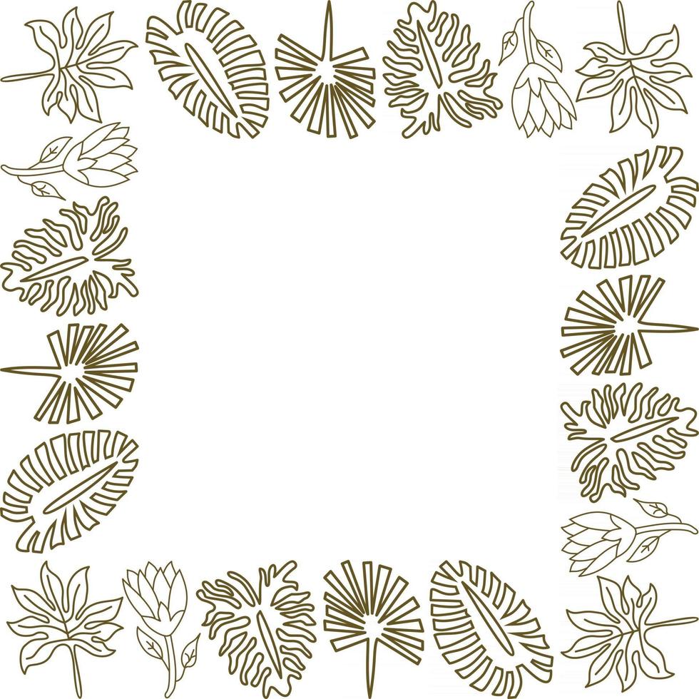 Flower Leaf Frame Empty Template Vector