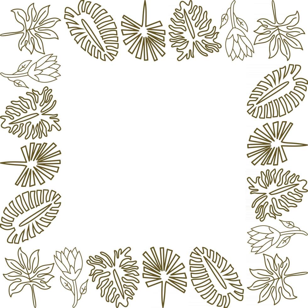 Flower Leaf Frame Empty Template Vector