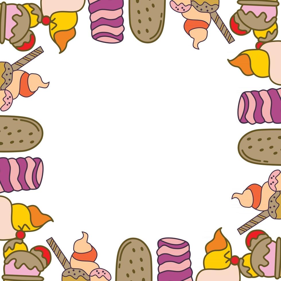 Ice Cream Frame Empty Template Vector