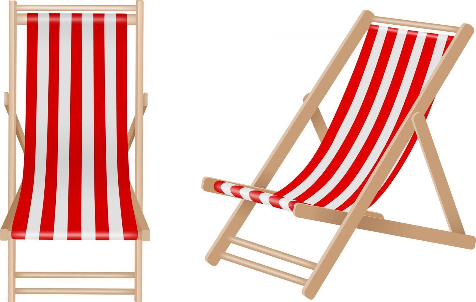 isolated deck chairs illustration vector