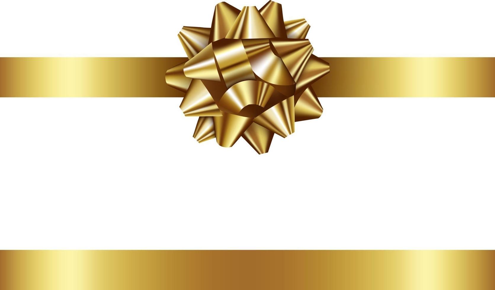 gold bow and ribbon vector