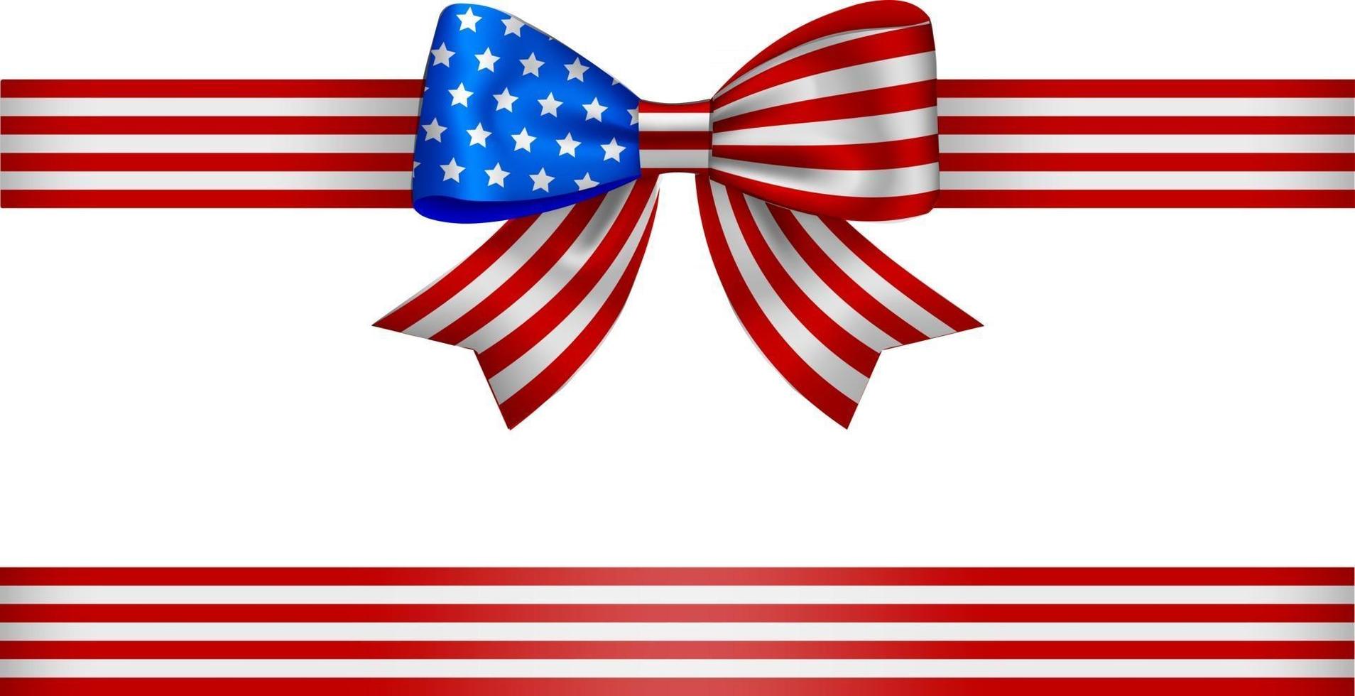 bow and ribbon with american flag colors vector