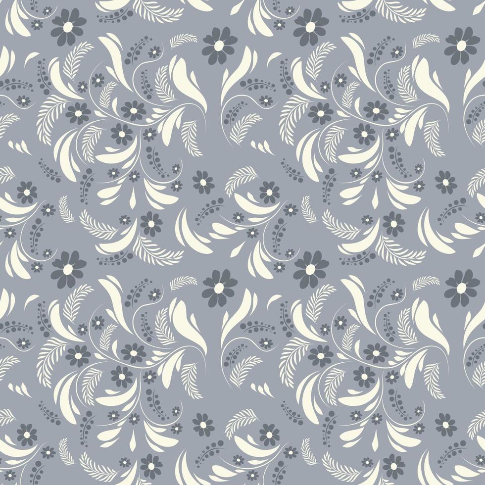 Folk floral art pattern  Flowers abstract surface design  Seamless pattern vector