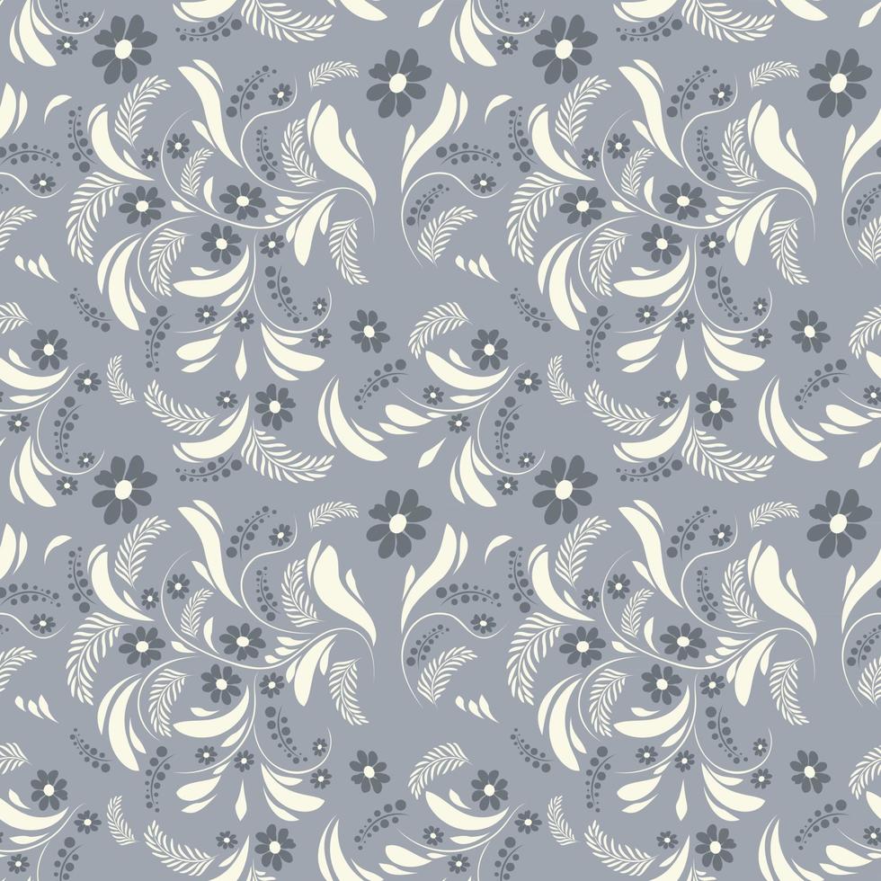 Folk floral art pattern  Flowers abstract surface design  Seamless pattern vector