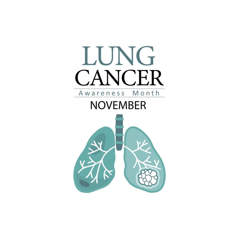 Lung cancer awareness month november banner vector