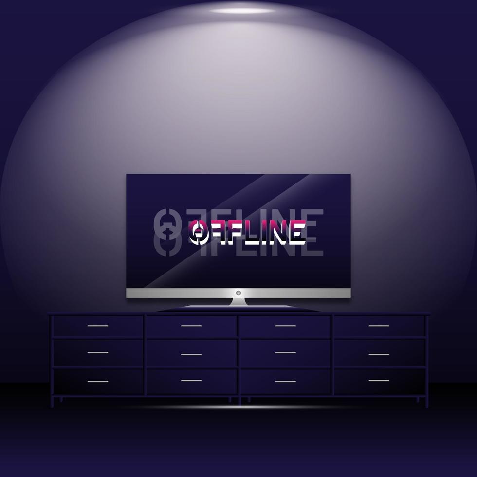 ilustrations vector graphic of game offline on tv