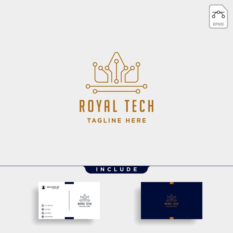 crown technology logo design vector