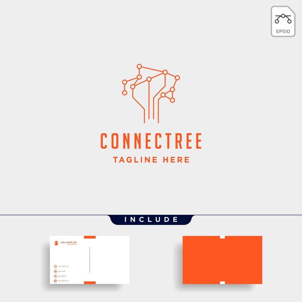 tree connection logo design vector