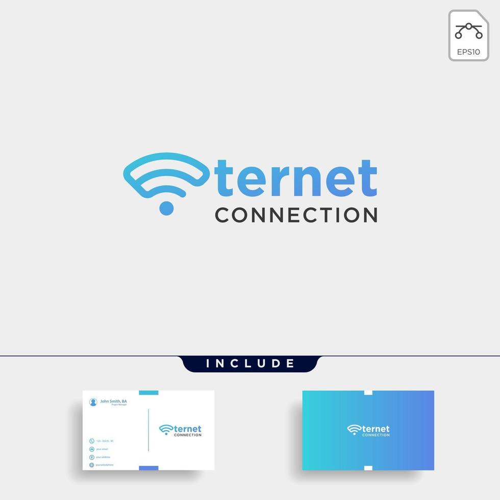 vector de diseño de logotipo de internet inicial e