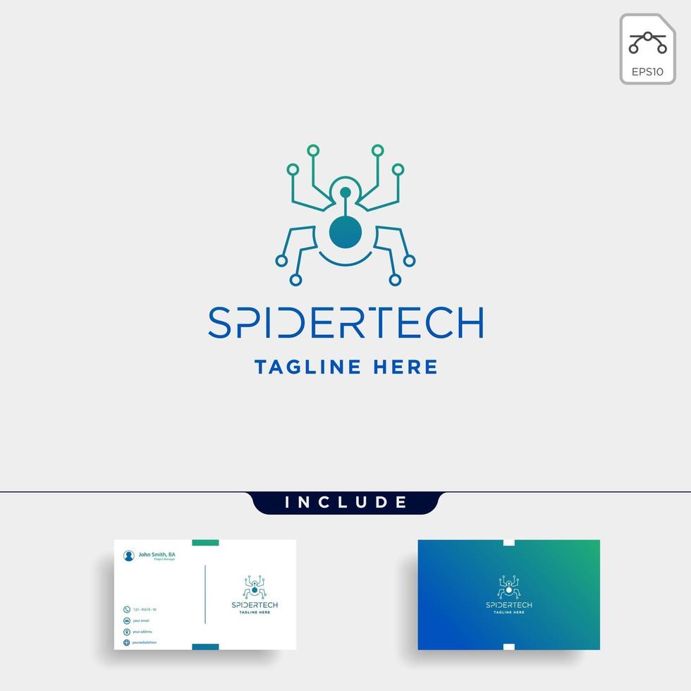 vector de logo de tecnología de araña