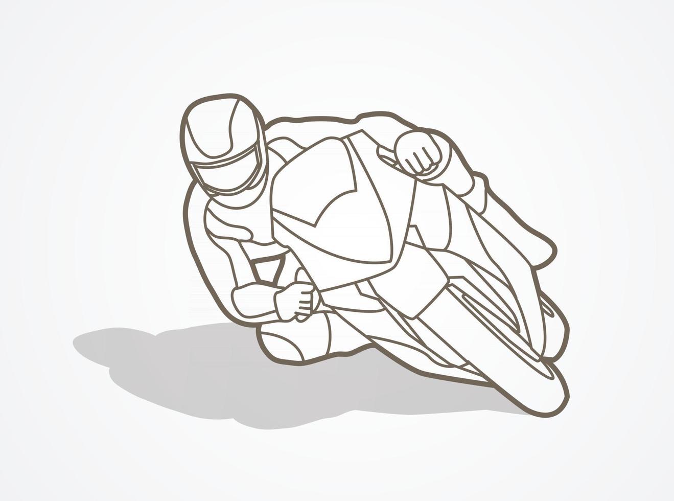 Outline Motorcycle Racing Action vector