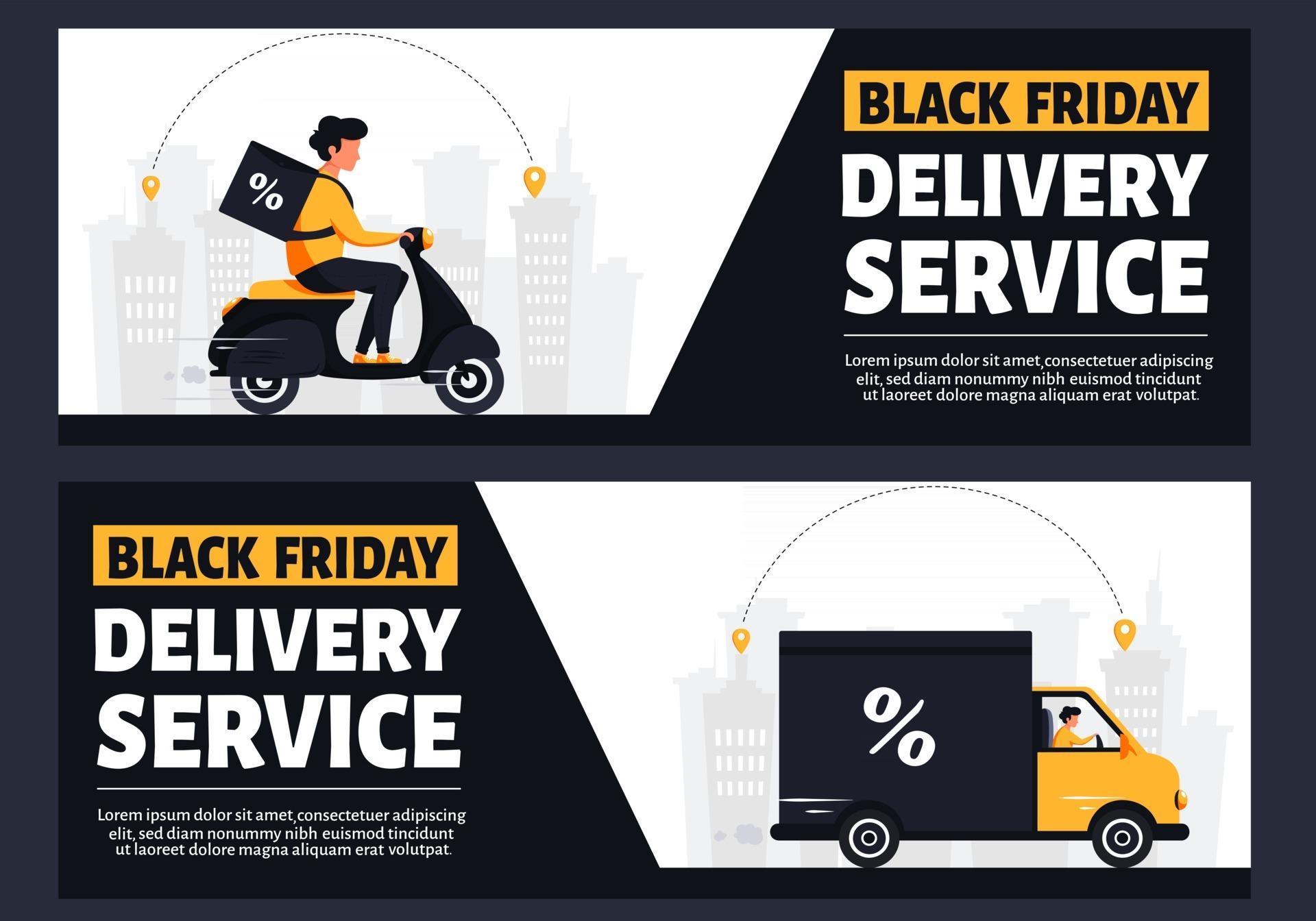 Black friday delivery service 2517547 Vector Art at Vecteezy