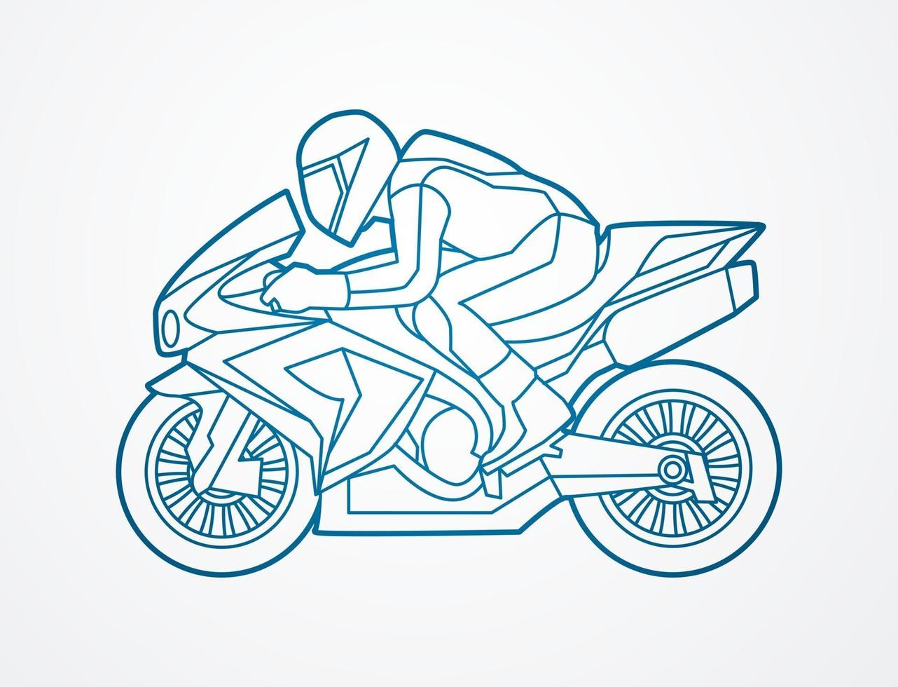 Motorcycle Racing Action vector