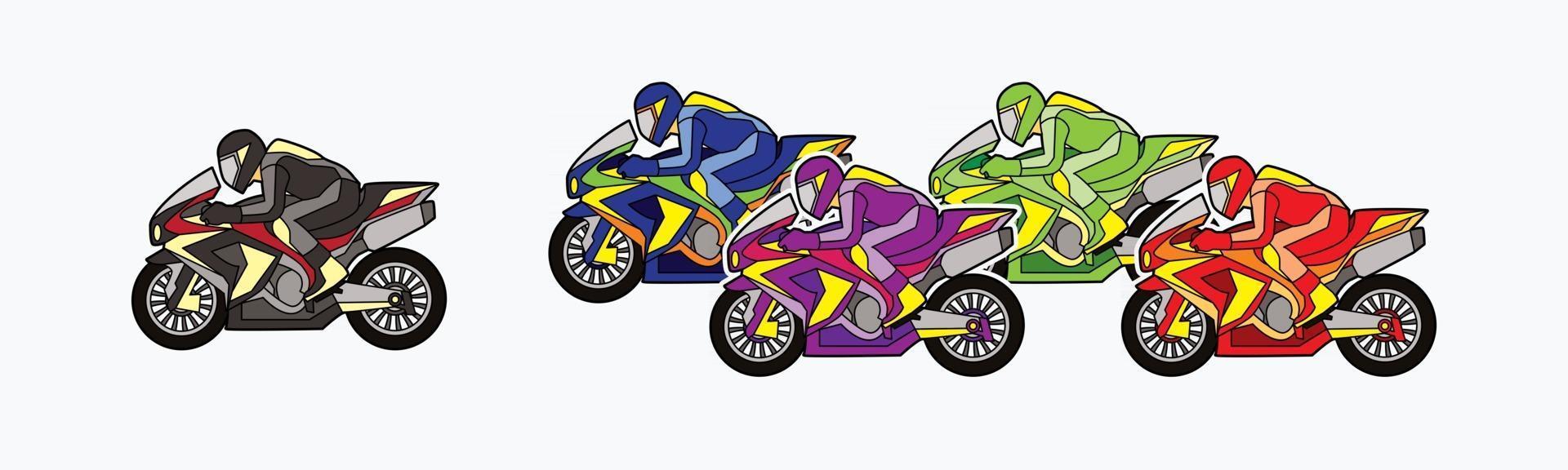 grupo de carreras de motos vector