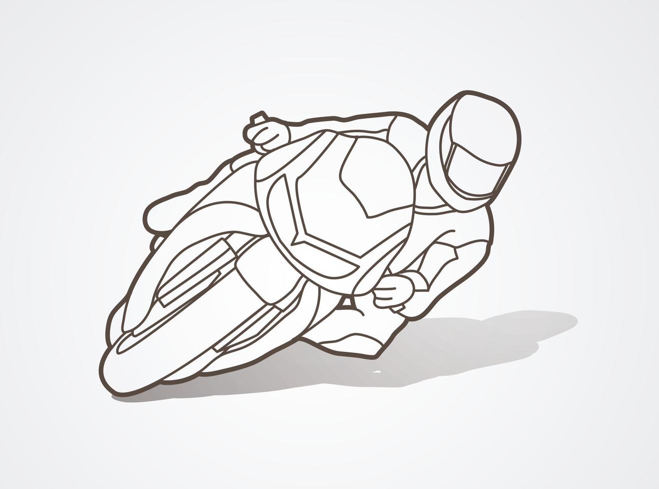 Motorcycle Racing Outline vector