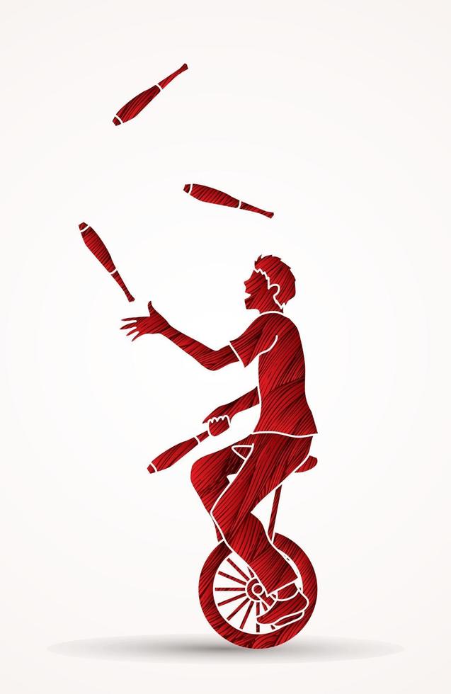 Juggling Pins While Cycling vector