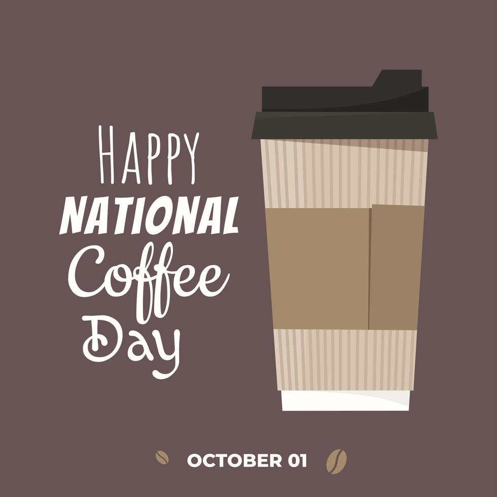 International Coffee Day poster with Coffee Cup 2517591 Vector Art at