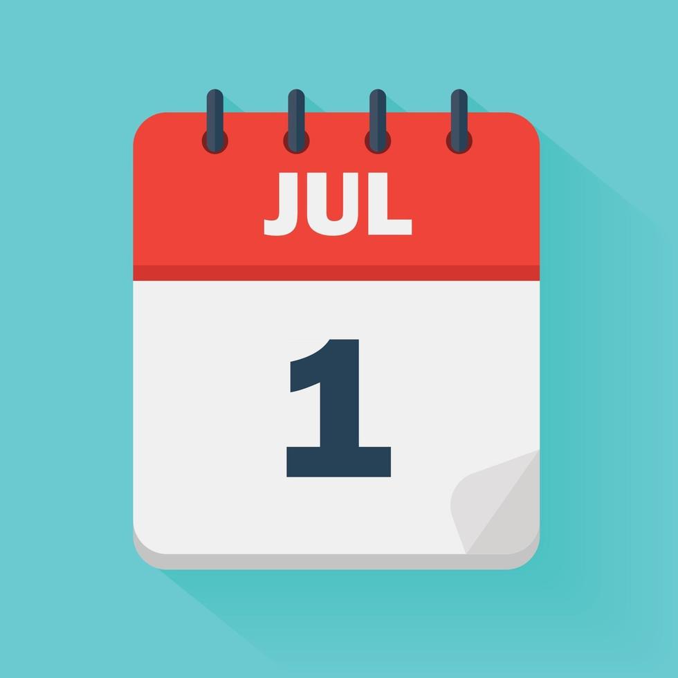 1 de julio icono de calendario diario en formato vectorial 2517592 Vector  en Vecteezy