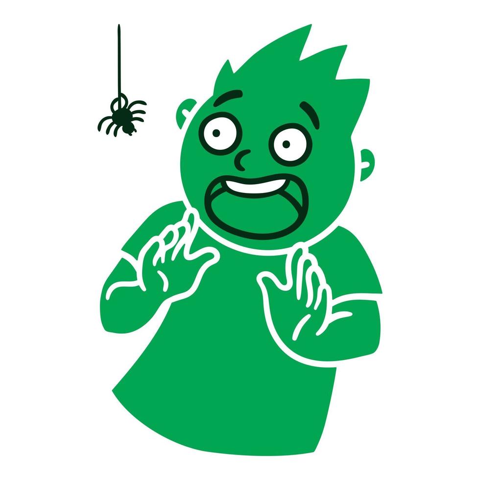 Man with frightened emotions Scared emoji avatar Portrait of a panicked person Cartoon style Flat design vector illustration