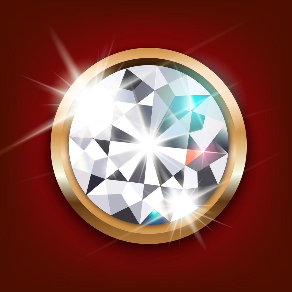 gemstone diamond vector on red background eps10
