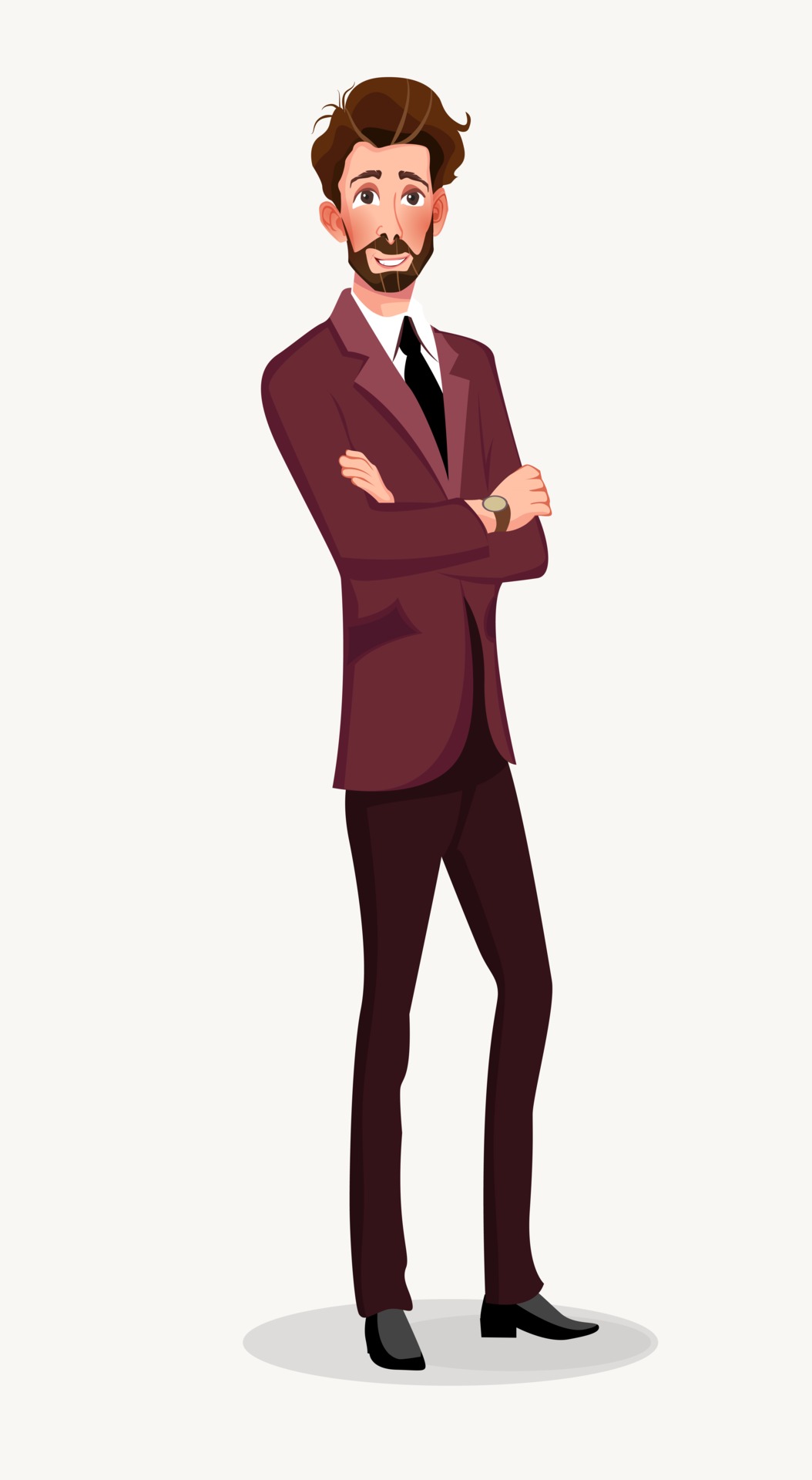 Man in business suit Elegant young cartoon businessman Guy in costume
