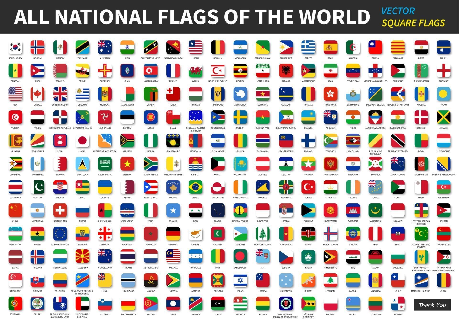 All official national flags of the world Square design Vector 2517734 Vector Art at Vecteezy All official national flags of the world Square design Vector 2517734 Vector Art at Vecteezy