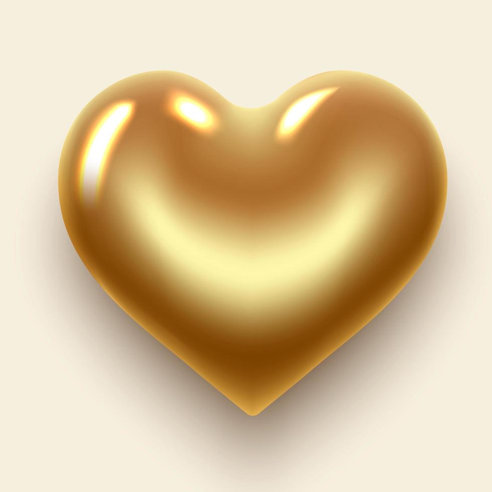 vector de corazón de oro sobre fondo claro eps10