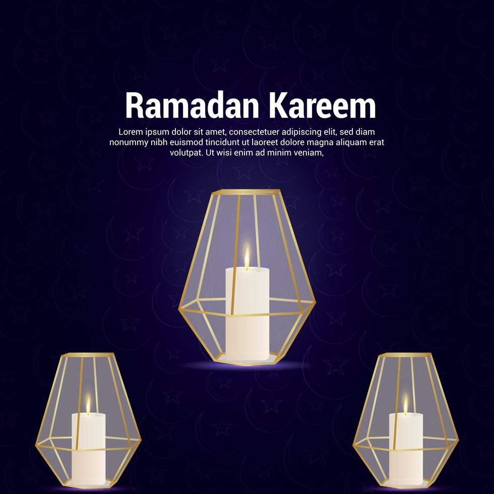 Ramadan kareem islamic festival greeting card vector