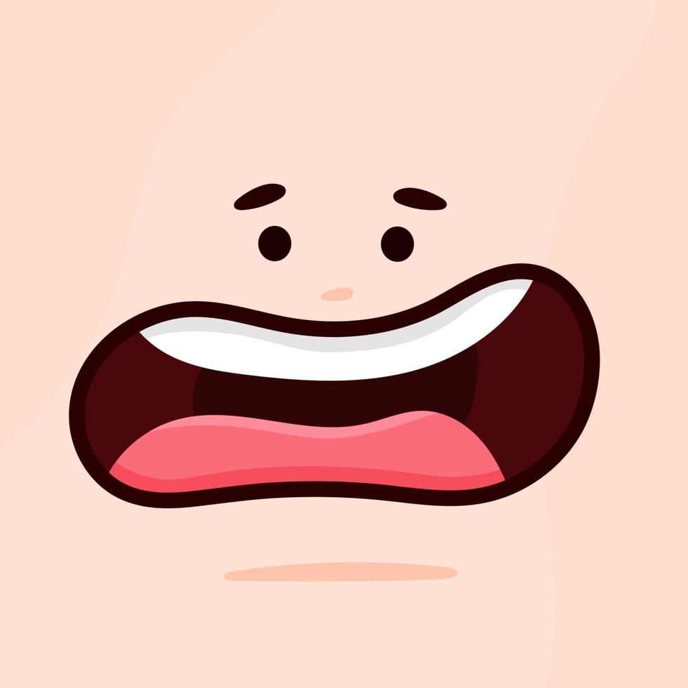 Mouth animation with cute eyes vector