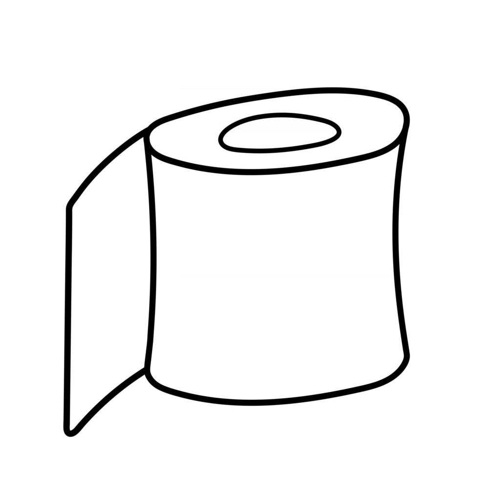 Un rollo de papel higiénico sobre un fondo blanco. vector