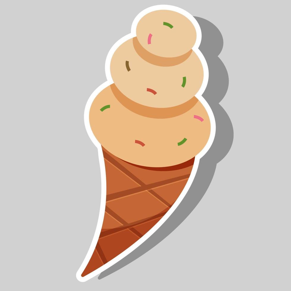 Delicious ice cream sticker vector