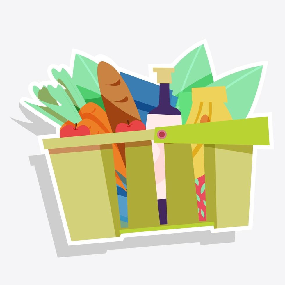 Shopping cart with sticker vector