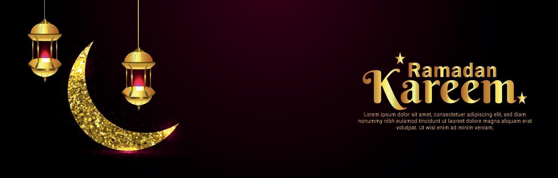 Islamic festival ramadan kareem realistic vector illustration and banner