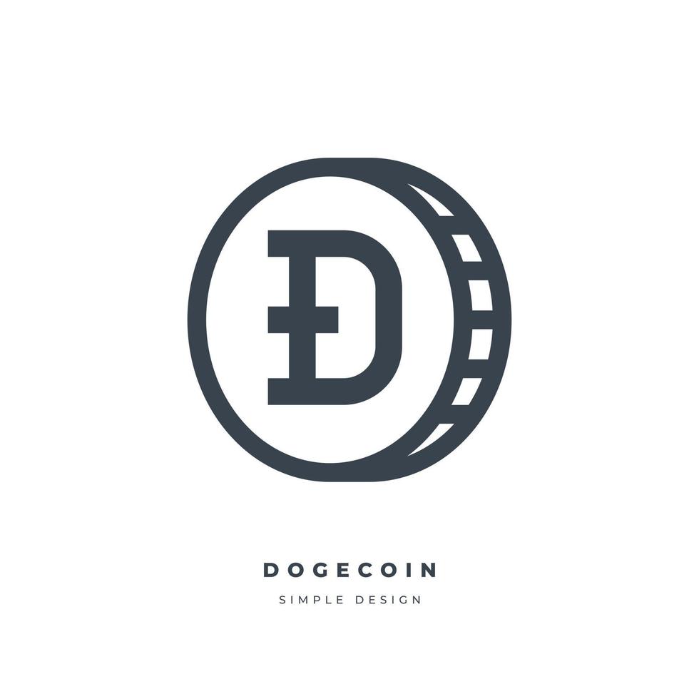 Dogecoin Doge Cryptocurrency Line Icon Isolated On White Background Vector Art At Vecteezy
