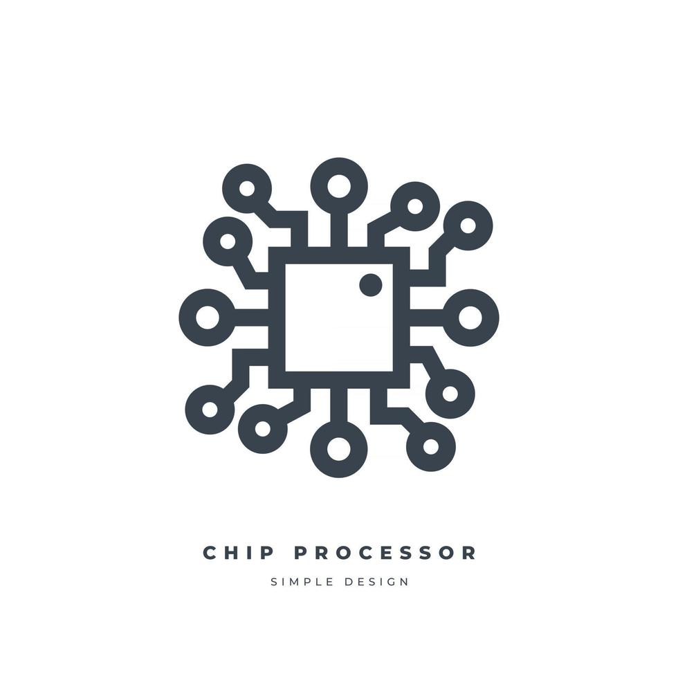 icono de procesador de chip aislado sobre fondo blanco vector